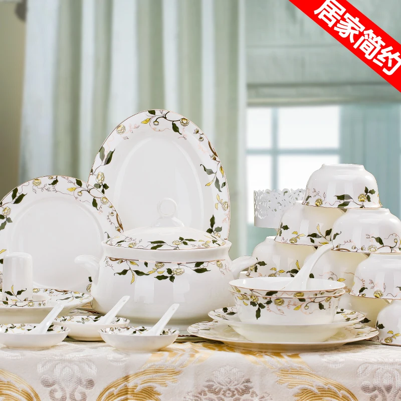 [Champs Elysees] Jingdezhen ceramic dishes in Phnom Penh, European bone china tableware set