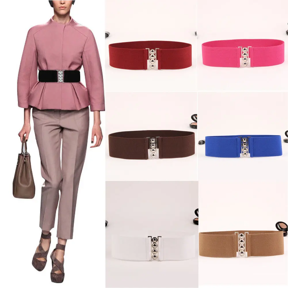 2018 New Women Fashion Elastic Stretch Wide Waist Belt Waistband For 11 Colors Choose