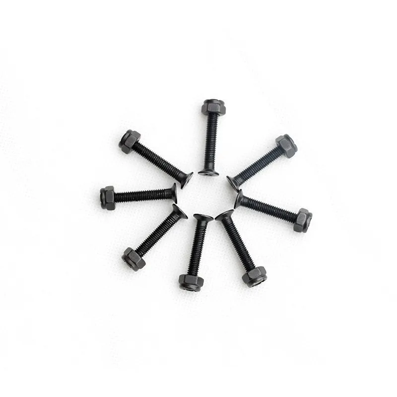 NEW 8pcs 35mm Black Hard Ware Longboard Bolts Skateboard Parts Iron 35mm Hard Ware Long Board