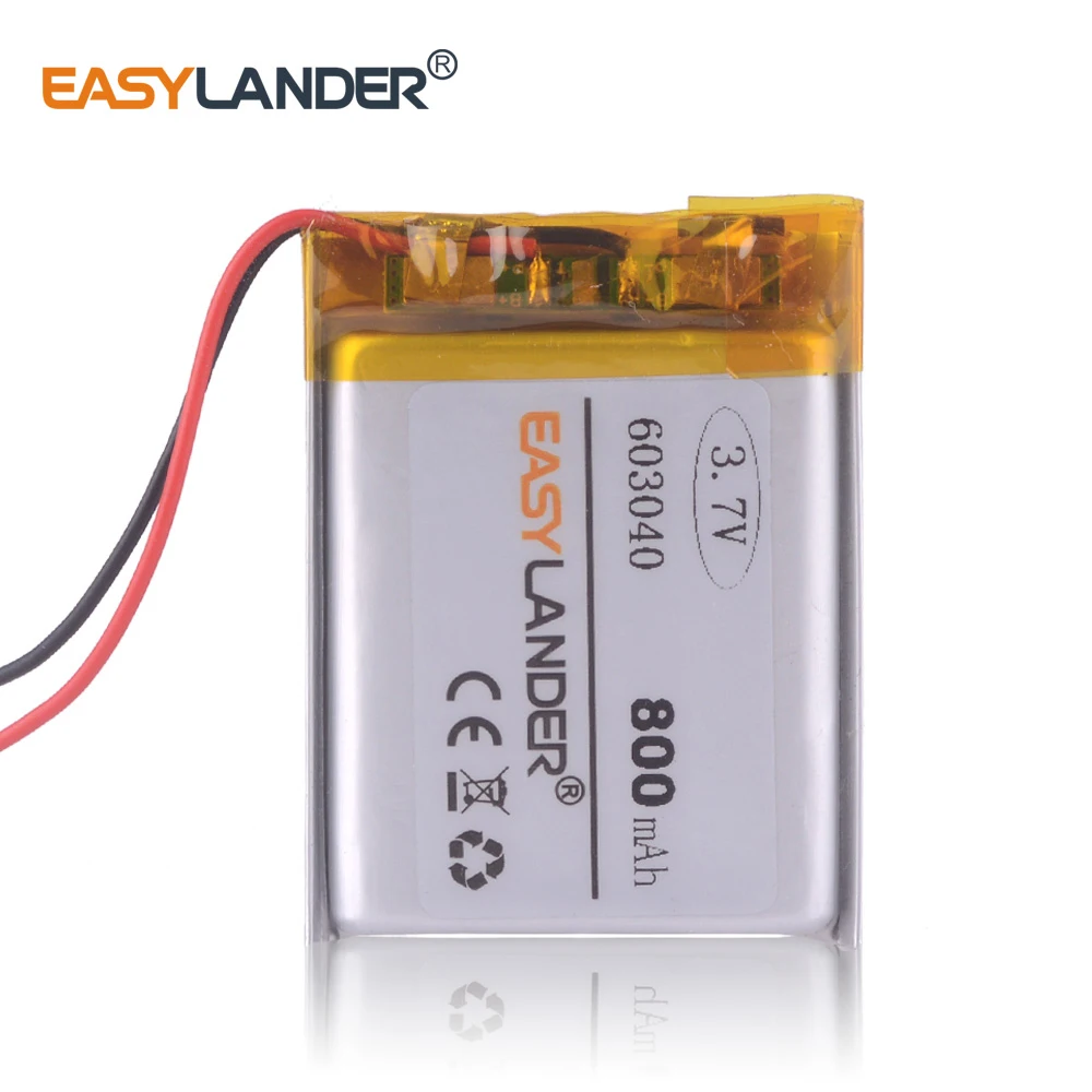 603040 3.7V 800mAh Rechargeable Lithium Li-ion Polymer Battery 063040