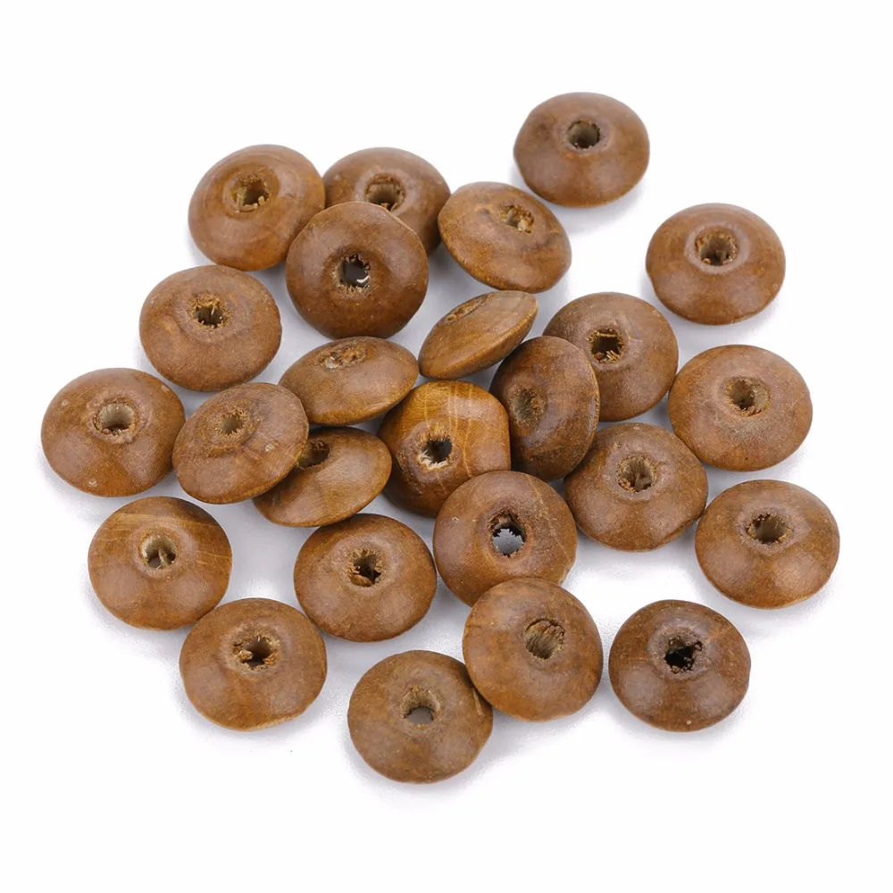 LOULEUR 100pcs/lot Black/Brown Color Natural Wooden Beads DIY Accessories Wholesale Abacus With Big Hole Bead For Jewelry Making