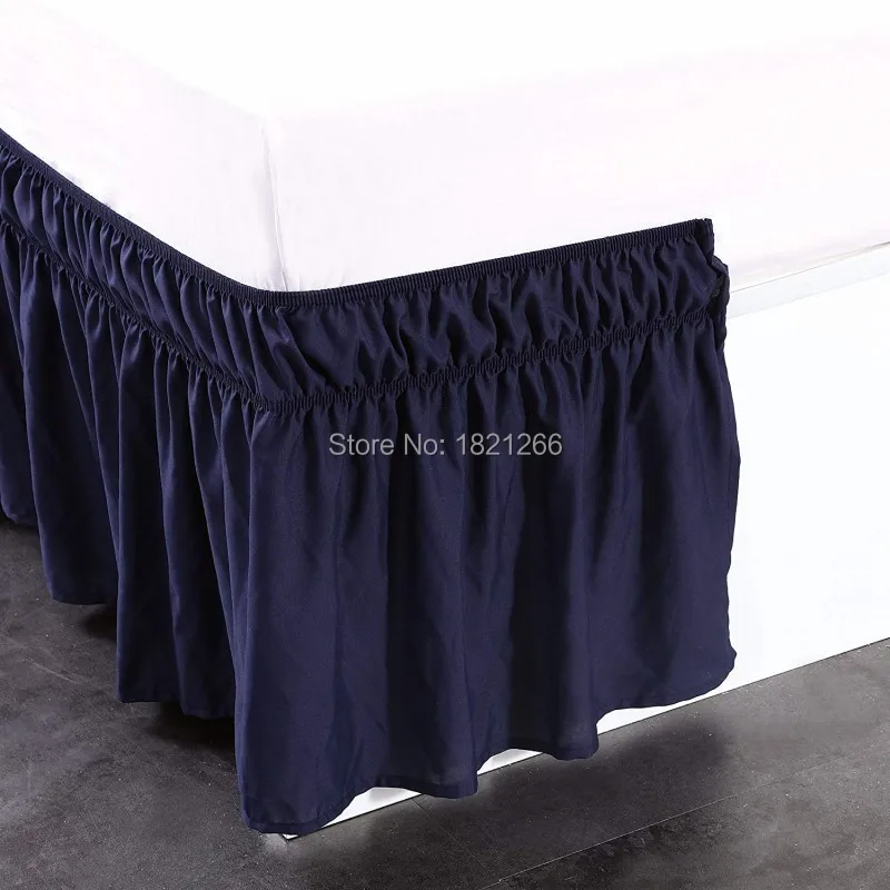 Navy blue Bed Skirt Brushed Cloth Bed Covers without Bed Surface King Queen Size Elastic Band Bed Skirts 38cm Height Bedspread