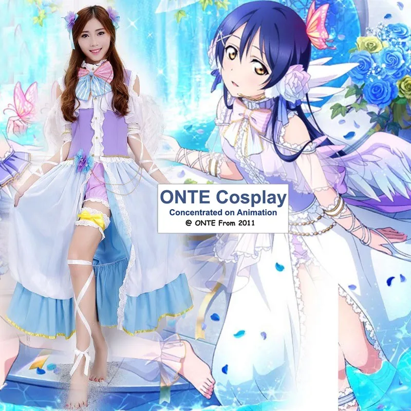 Liefde Leef Alle Leden Wit Dag Engelenvleugels Jurk Cosplay Kostuums Yazawa Nico /Sonoda Umi/ Minami Kotori Lolita maid Uniform