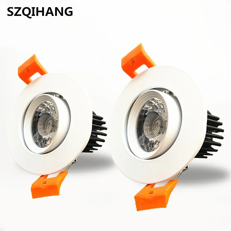 7W Dimmable COB LED Recessed COB Downlights COB Led Ceiling lamp Warm Natural Cold White White Aluminum Spot Lamp  AC85-265V