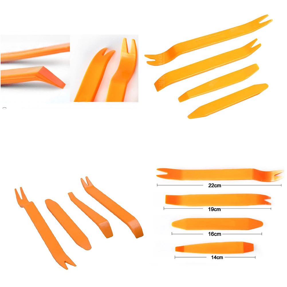 4pcs/set Plastic Auto Dismantle Tools Kit Car Radio Door Clip Panel Trim Dash Audio Removal Installer Pry Kit Refit Set