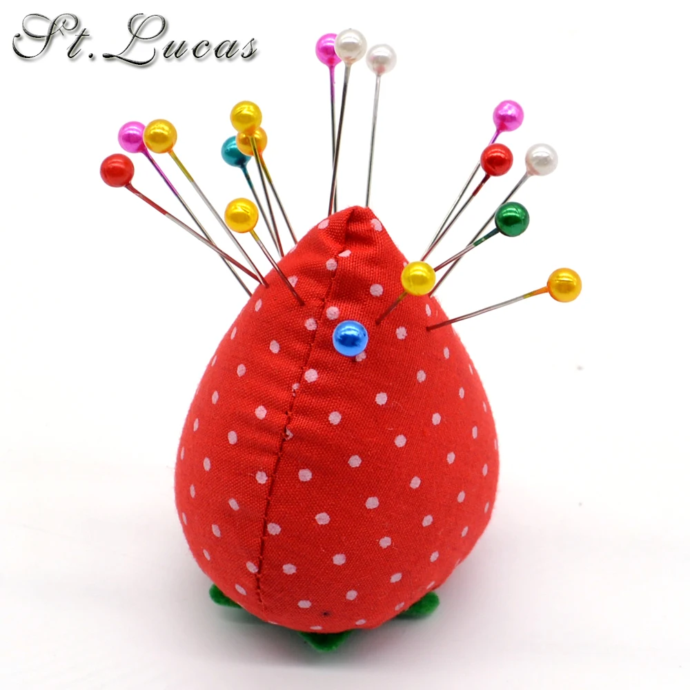 1pcs Ball tomato Shaped Needle Pin Cushion With Elastic Wrist Belt DIY Handcraft Tool for stitch sewing needlework accessory