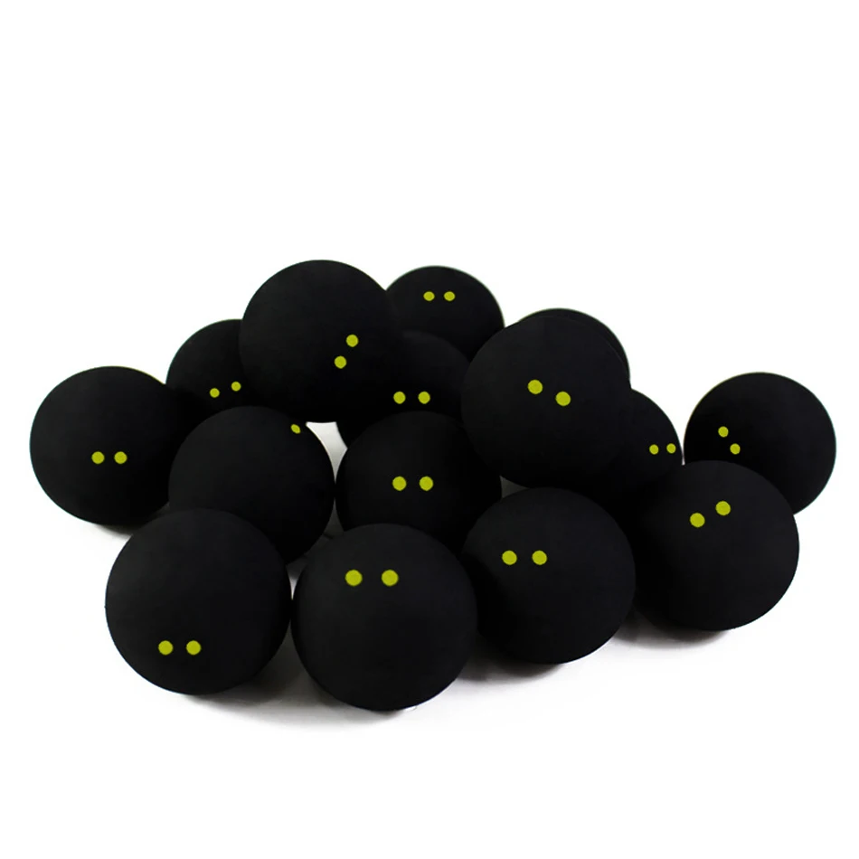 Duplo ponto amarelo Rubber Squash Balls, Speed Sports Training, Dot Bola, 2 pcs, 4pcs