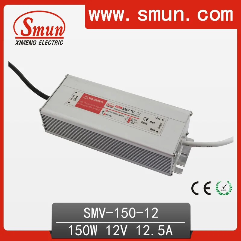 

150W 12V 12A Outdoor Waterproof IP67 Switching Led Driver Led Power Supply With CE RoHS SMV-150-12