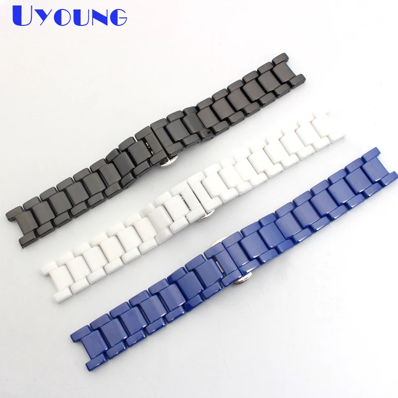 18*10mm 16*8mm 16*9mm16*10mm 20*11mm notch smooth ceramic watch  strap  blue white black color womans bracelet watch accessories