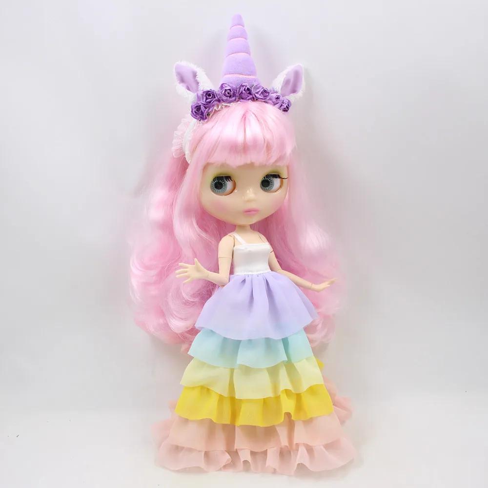 Clothes for 1/6 Blyth doll Unicorn outfit dress with cloak and hair band lovely princess dressing girl gift ICY BJD toy