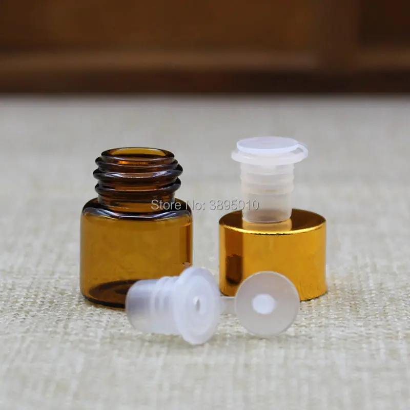 1ml 2ml 3ml 5ml Amber Glass Bottle Empty Protable Sample Vial Refillable Essential Oil Jar Makeup Tools F548