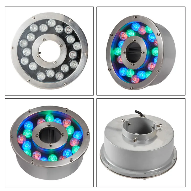 

Stainless Steel 6W 12W 18W Outdoor RGB LED Pond light IP68 Waterproof LED fountain light AC/DC12 Swimming LED Pool lamp