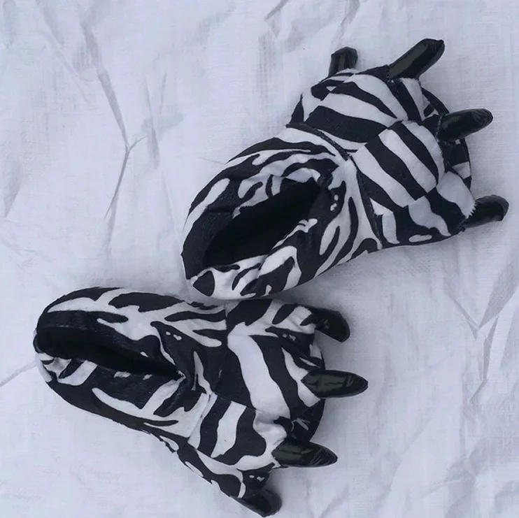 شتاء دافئ النعال الناعمة النساء الرجال الأطفال أحذية باو مضحك الحيوان عيد الميلاد الوحش مخلب النعال ارضيات داخلية حذاء مسطح