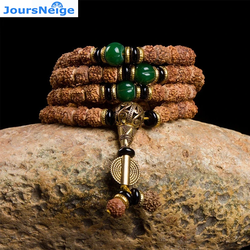 Wholesale JoursNeige Tibetan KingKong Bodhi Beads 108 Rosary Hand String Necklace Bodhi Buddha Prayer Wood Japa mala Jewelry