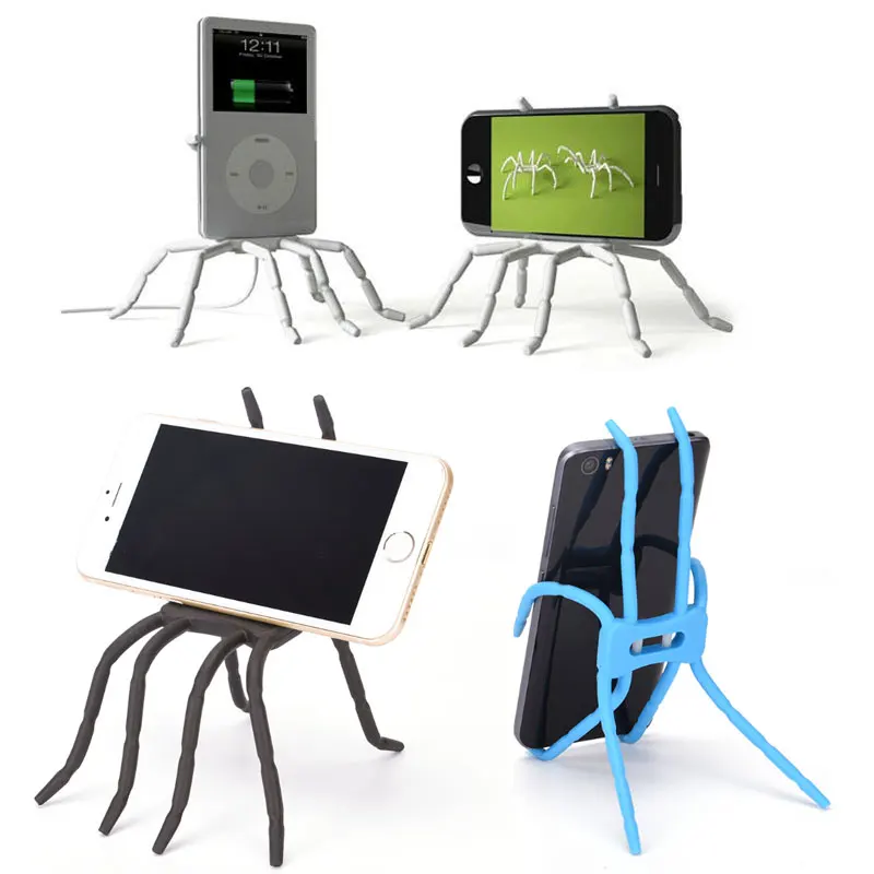Universal Car Mobile Phone Holder For iPhone Samsung Bicycle MP4 Spider Flexible Wall Bracket Desktop Stand GPS Mount Car Holder
