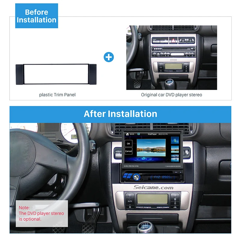 Seicane samochód ramka wykończeniowa radia Panel ramka dla 2001-2003 AUDI A3 8L 2000 2001 AUDI A6 4B 2007 Fiat Scudo 1999-2005 Seat Toledo Leon