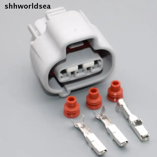 

shhworldsea 2/5/30/100sets 3pin female housing waterproof plug auto wiring harness cable connector DS-BN-3F-GR