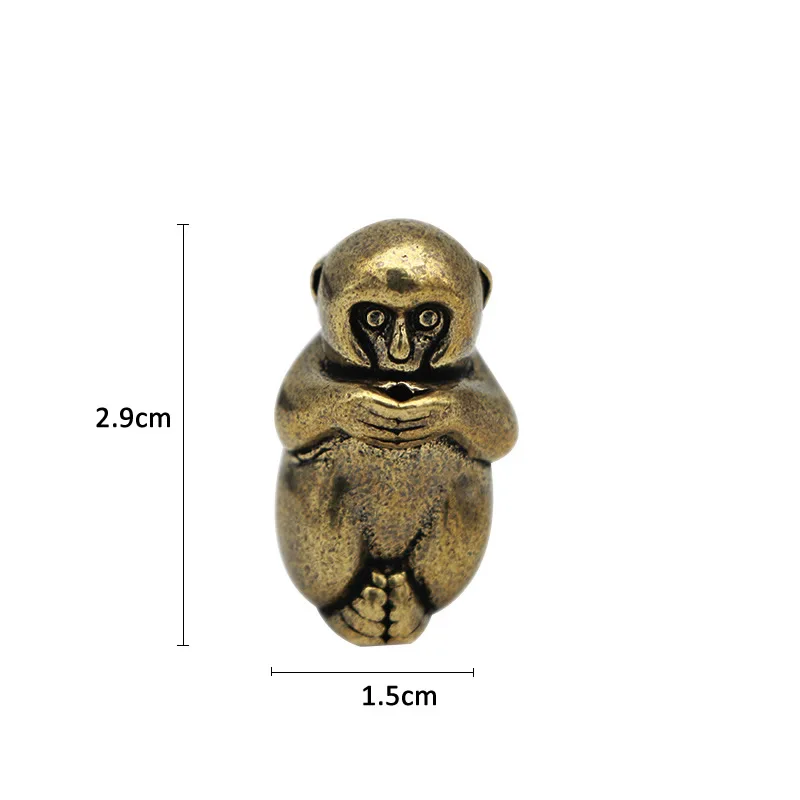 Mini Vintage Brass Monkey With Incense Holder Statue Figure Sculpture Home Office Desk Decorative Ornament Toy Gift