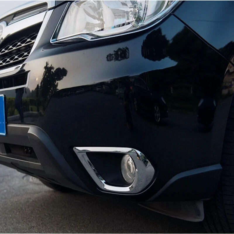 

For Subaru Forester 2014 2015 2016 2017 Front Fog Light Lamp Bumper Cover Trim ABS Chrome Car Styling Accessories 2pcs