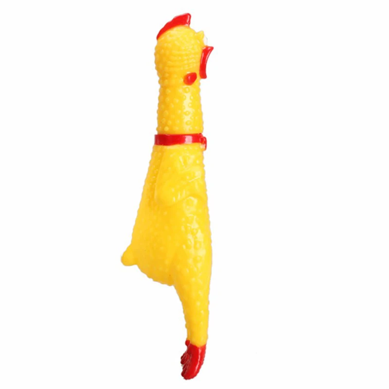 Funny Cartoon Rubber Screaming Chicken Big Dog Puppy Interactive Chewing Dog Toy Cleaning Teeth Dog Excited Pet Squeaker Toys