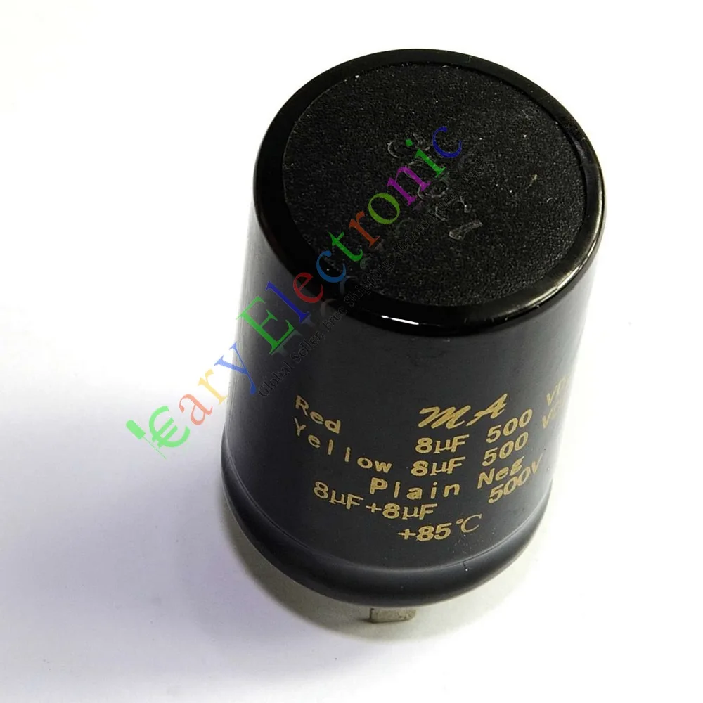 Wholesale and retail 20pc 500V 8uf + 8uf 85C New Can electrolyticCapacitor for tube amp DIY parts free shipping