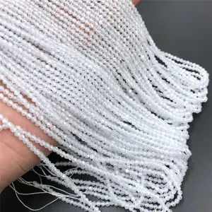 Natürliche kleine transparente Zirkon -Steinperlen, winzige weiße runde losen Perlen, Quarzkristalljuwel, 2 mm, 3 mm 8 Hauptverkaufsstein Cubica - №3
