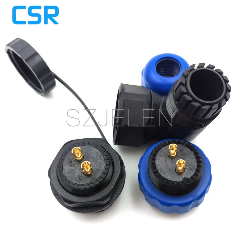 SD20TA-ZM, 90 Degree Elbow Connector, 2 Pin Waterproof Connector ,IP67, LED Power Cable Connector, Pancl Cutout 20mm