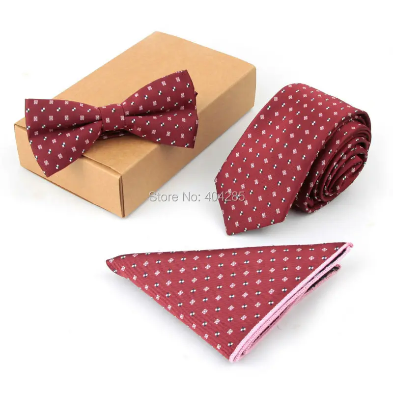 Männer Hochzeit Hals Binden Sets mit Fliege einstecktuch für Business Taschentücher Geburtstagsgeschenk