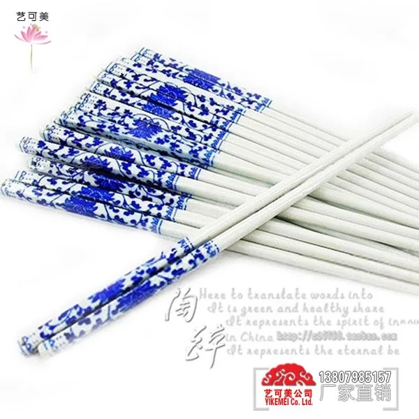 Jingdezhen porcelain ceramic traditional specialty products chopsticks antibacterial Single and Double red boxed Specials