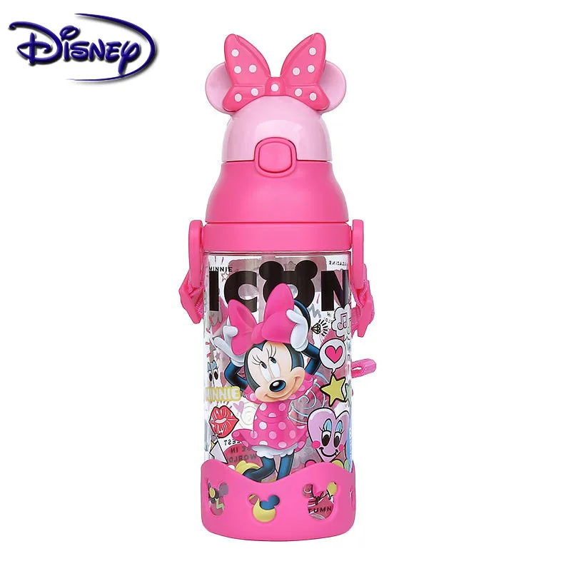 Minnie Mickey Minnie Disney Cups Cartoon Plastic Solid Feeding Student Convenient Outdoor Child Sports Bottle With Straw