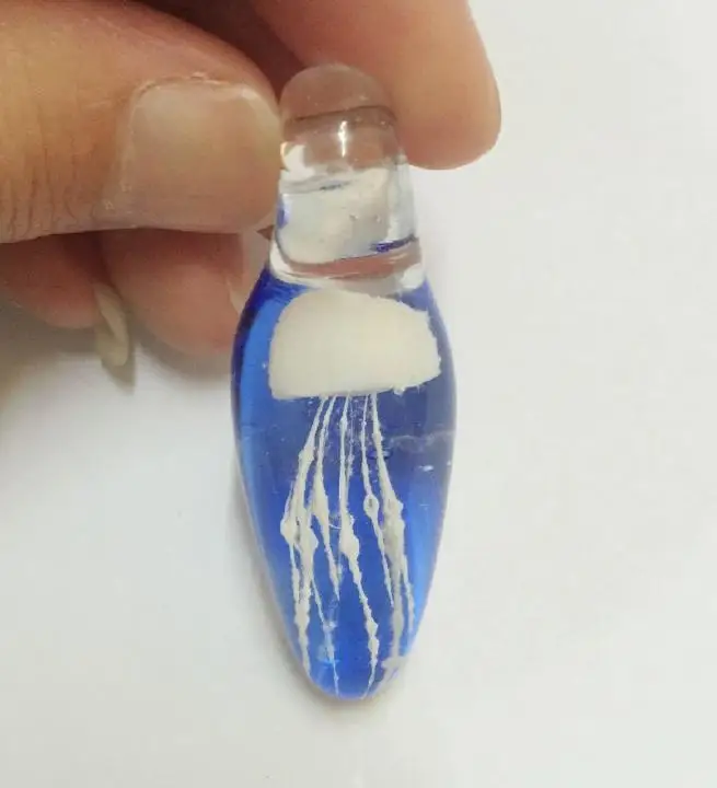 art crafts hand made Charming Dark Blue Drop White Cute Jellyfish Lucky Festival gift Pendant