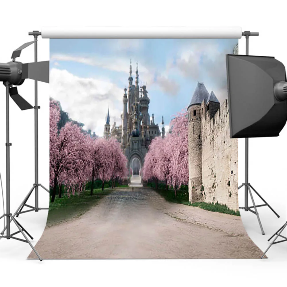 

Photo Booth Background Castle Street Photography Backdrop for Fantasy Princess Props Birthday Party CM-4247