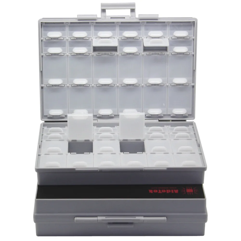 

AideTek Box Organizer Craft Beads Storage lids empty enclosure SMD SMT organizer surface mount plastic toolbox label 2BOXALL48