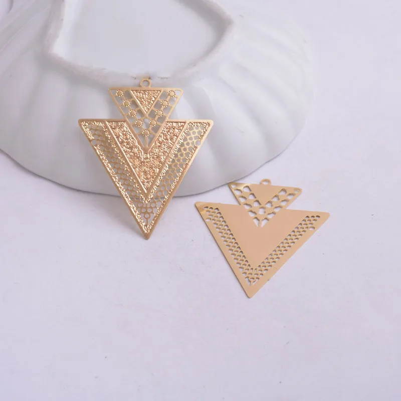 50 Stück AB3335 Silberfarbene Große Dreieckige Anhänger für Ohrringe Geometrische Bunte Anhänger Verbinder DIY Schmuck Ohrringe – Detail 5
