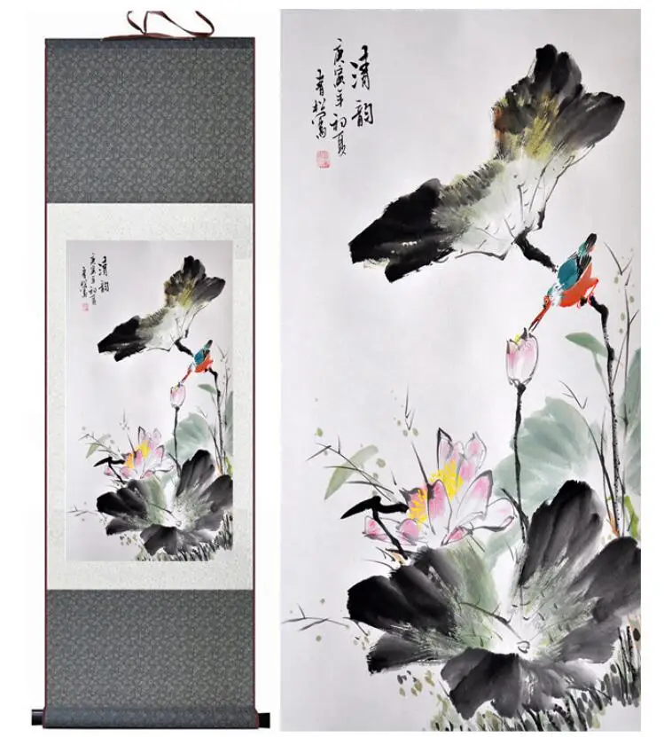 

Birds and flower painting Home Office Decoration Chinese scroll painting flower art Chinese paintingPrinted painting