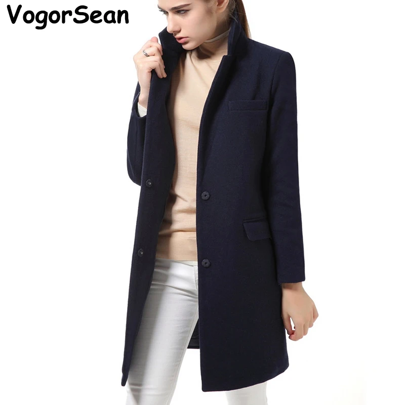 Hoge Kwaliteit Vrouwen Nieuwe Herfst Winter Wollen Jassen Jassen Wollen Blends Vintage Slanke Jas Lange Voor Office Lady Manteau Femme mew