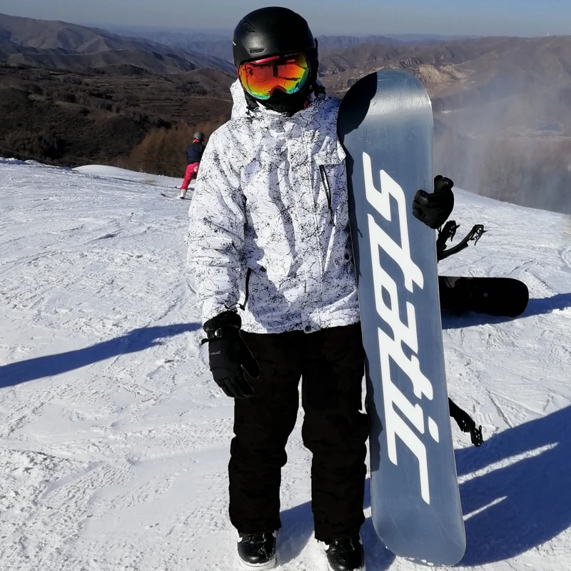 Neue Verdicken Warme Ski Anzug Männer Frauen Winter Winddicht Wasserdichte Ski Handschuhe Snowboard Jacke Hosen Set Männlich Plus Größe 3XL