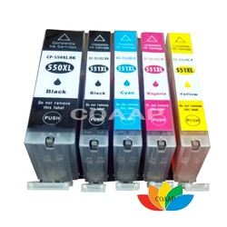 1 SET Compatible CANON 550 551 ink cartridge for PIXMA IP7250 MG5450 MG5550 MG5650 MG6350 MG7550 MX725 MX920 MX925 Printer