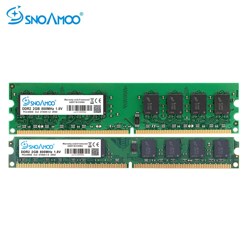 SNOAMOO New DDR2 2GB 800MHz 667MHz Memory PC2-5300 PC2-6400 240 Pin non-ECC Memory for Desktop PC Lifetime Warranty