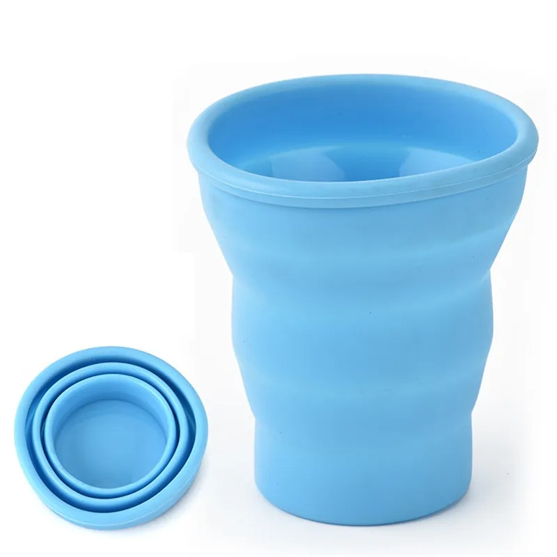 100Pcs/Lot Telescopic Collapsible Travel Drinkware Water Outdoor Travel Silicone Retractable Folding Portable Soft Drinking Cup