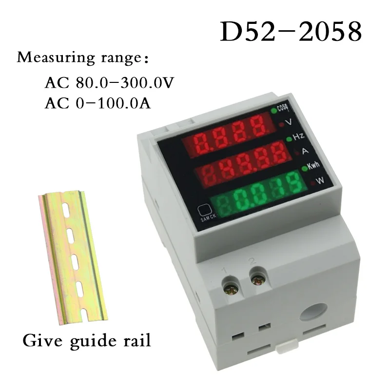 High quality d52-2058 digital digital display ac voltage meter frequency meter power factor power meter.