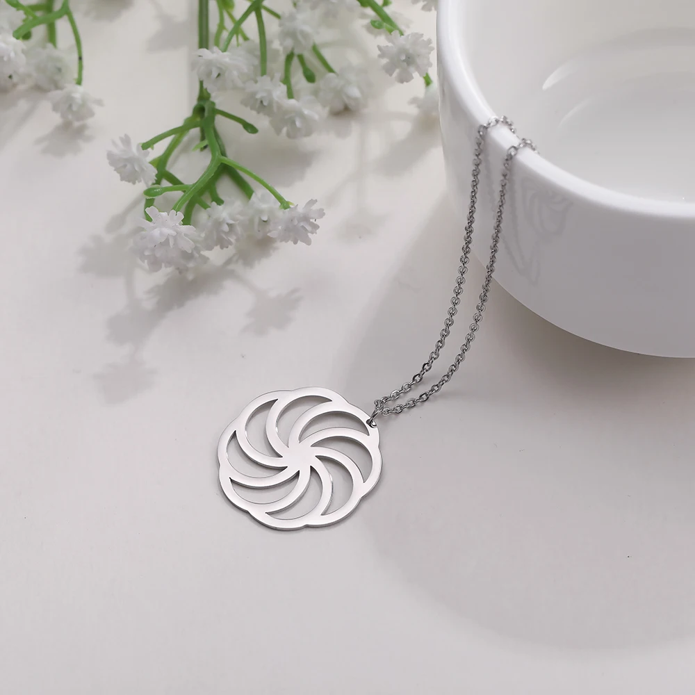 Skyريم الموضة دوامة دوامة قلادة قلادة الفولاذ المقاوم للصدأ المختنق الرقبة سلاسل للنساء الحد الأدنى مجوهرات عيد الحب هدية #3