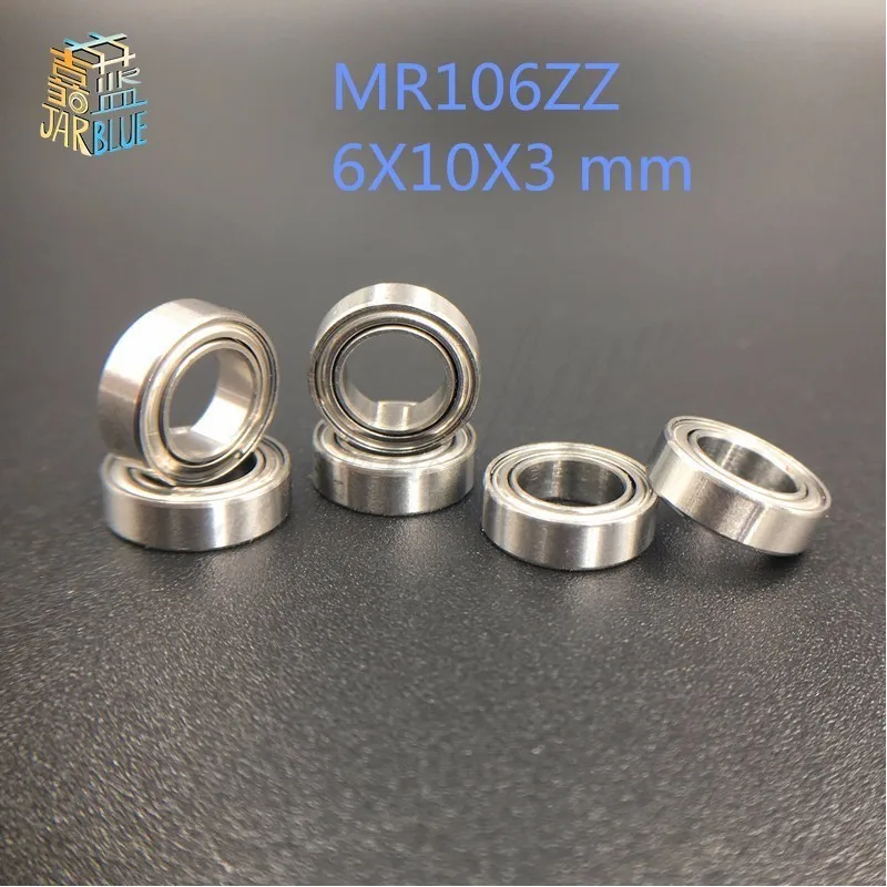 

Free Shipping 10pcs MR106ZZ 6X10X3 mm metal shielded steel ball bearing Deep groove Ball Bearings MR106 / L-1060 ZZ