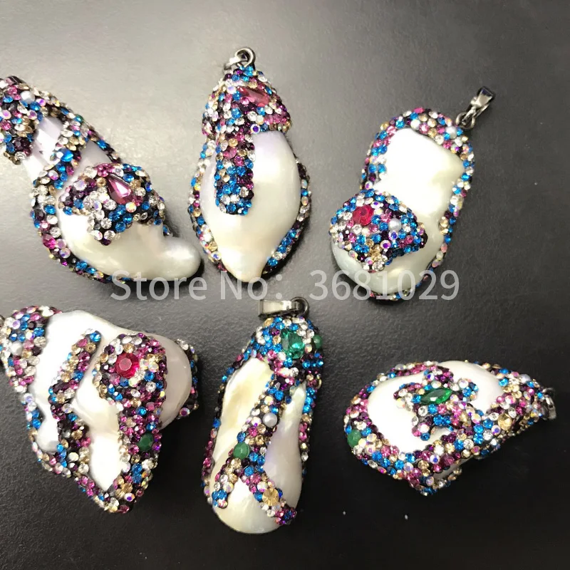 

Hand-made sparkling natural pearl pendant style women's jewelry pendant a pack of five about 62 grams