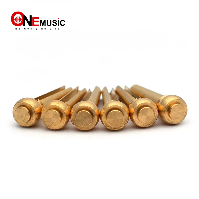 6Pcs Messing Akustische Gitarre Bridge Pins Gitarre Saiten Feste Kegel String Pins String Nägel Gold