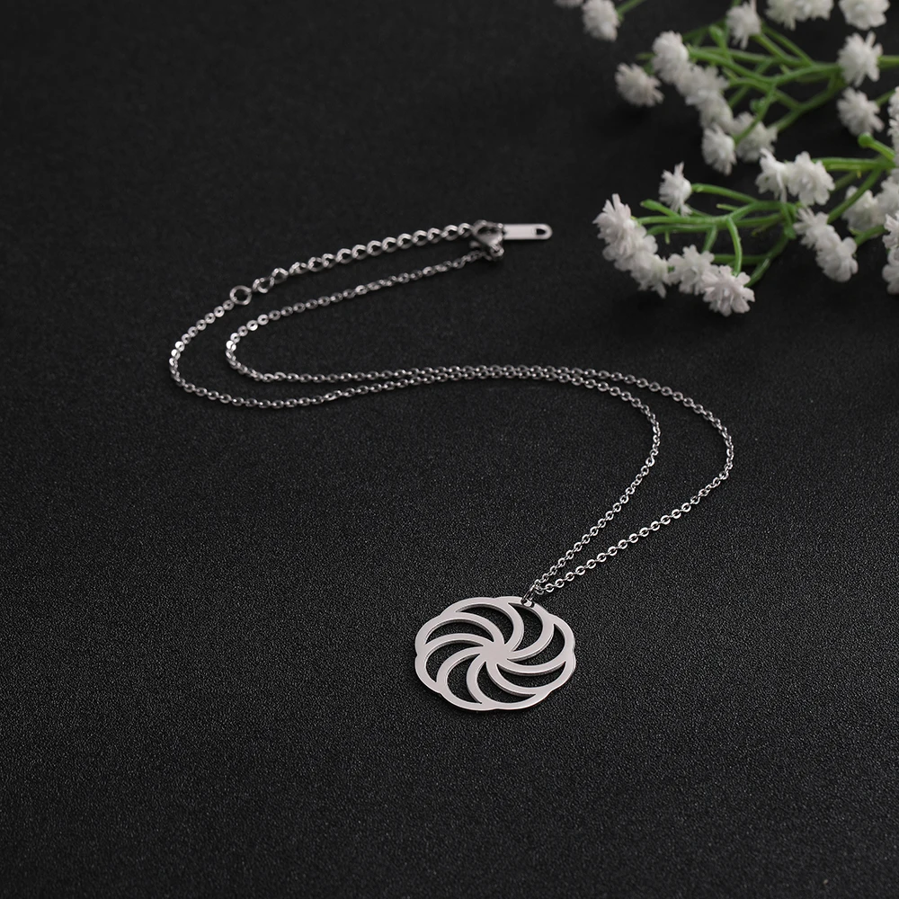 Skyريم الموضة دوامة دوامة قلادة قلادة الفولاذ المقاوم للصدأ المختنق الرقبة سلاسل للنساء الحد الأدنى مجوهرات عيد الحب هدية #2