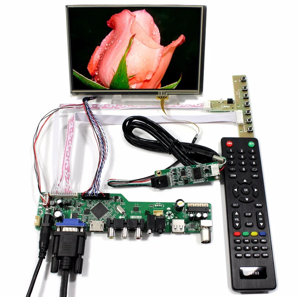 

TV HD MI VGA AV USB AUDIO LCD Control Board With 7inch 1280x800 N070ICG-LD1 Touch LCD