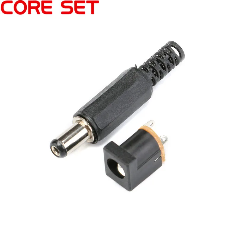 10pcs DC-012 DC Power Kit Plug Male / Female DC Power Jack Socket Connector 5.5X2.1mm 2.1 socket Round the needle