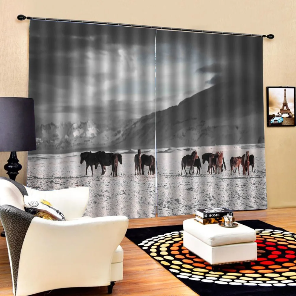 

horse curtains 3D Curtain Luxury Blackout Window Curtain Living Room Blackout curtain