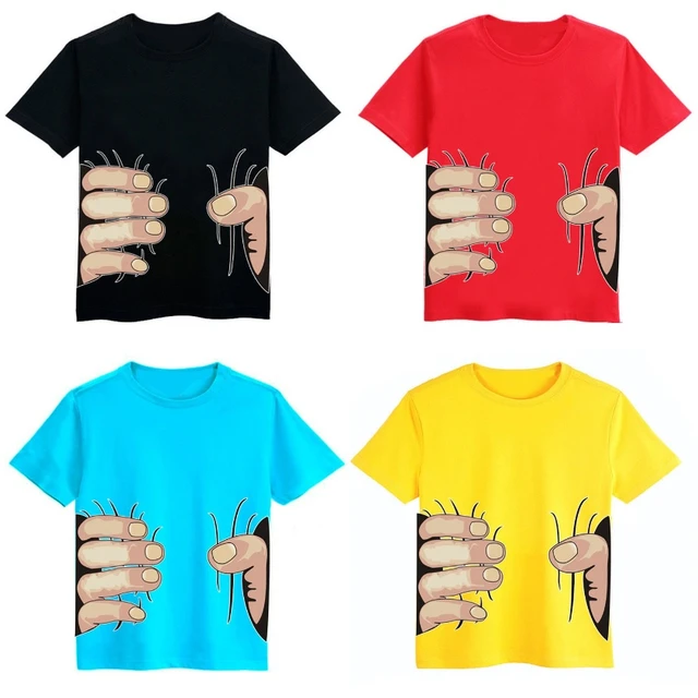 Fashion 3d Big Hand Boys T-shirts Spoof Grab You Cotton Children Short  Sleeve Tops Visual Creative Girls Tees - T-shirts - AliExpress